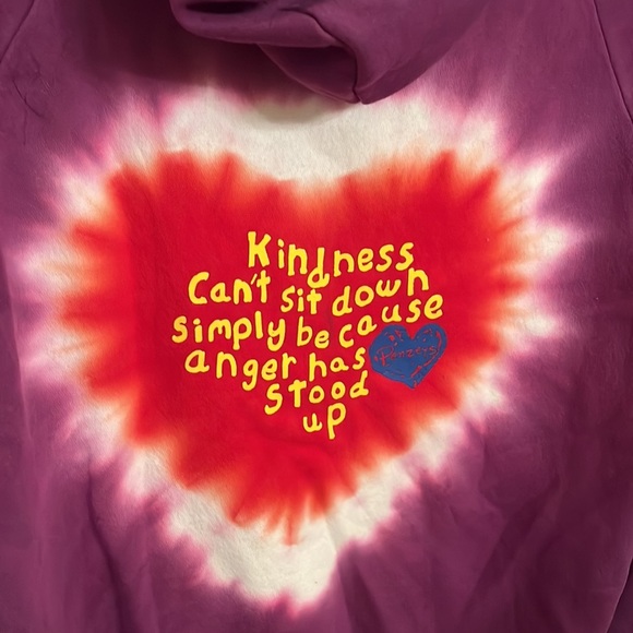 Penzy’s Spices Kindness Zippered Hoodie Size Medium in Purple NWT Tie Dyed - Picture 4 of 8
